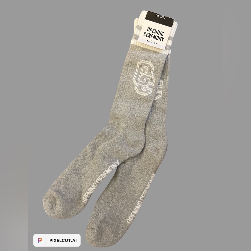 Opening Ceremony Varsity Logo Gray Socks NWT 42-46